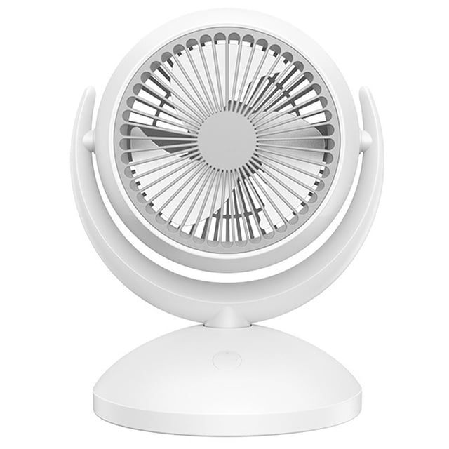 Ventilador de mesa 4 modos de velocidad Base estable Ventilador de escritorio pequeño con circulación de aire recargable ultra silencioso para oficina familiar Enchufe escolar (sin oscilación)