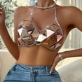 thumbnail image 6 of Kilaqueen Sparkly Sequin Bras for Women Spaghetti Strap Halter V Neck Bikini Tops Fashion Sexy Club Party Festival Outfits, 6 of 6