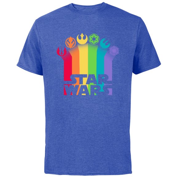 Star Wars Logo with Pride Icons - Short Sleeve Cotton T-Shirt for Adults - Customized-Royal Heather