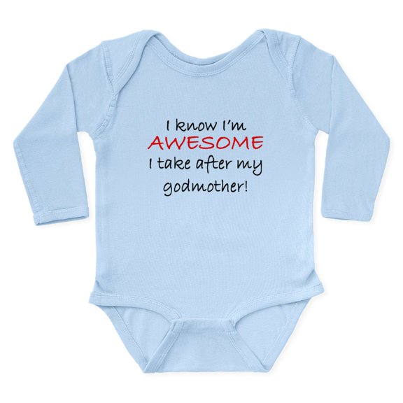 CafePress - Im Awesome I Take After My Godmother Body Suit - Long Sleeve Cotton Baby Bodysuit