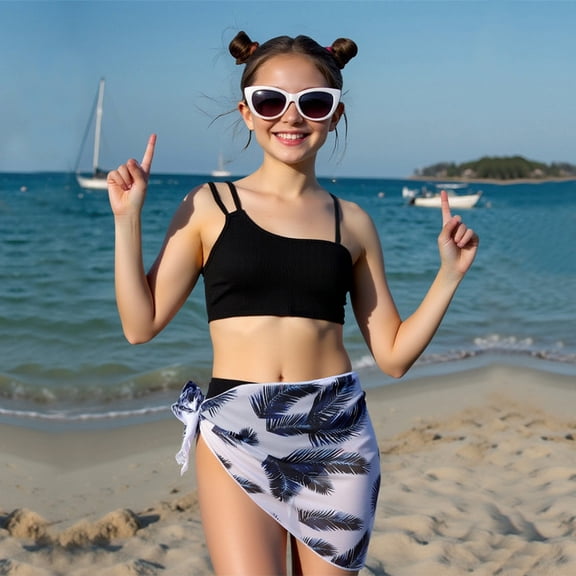 Piuwrlz Girls Swimsuit 12 Years Teen Swimming Suit 2PC Bikini Black Size 12 Years
