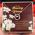 thumbnail image 2 of Most Amazing Mom Ever Lucky Horseshoe Necklace Message Card 14k w CZ Crystals, 2 of 7