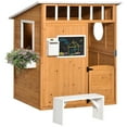 thumbnail image 3 of Outsunny 48" Wooden Playhouse for Kids Outdoor Garden Pretend Play Games, 3 of 10