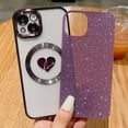 thumbnail image 3 of Compatible with iPhone 13 6.1 Inch Case with Magsafe, Plating Heart Glitter Magnetic Case for Women Girl TPU Camera Protection Back Cover for iPhone 13 Purple, 3 of 14