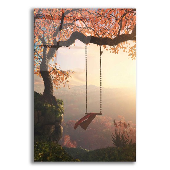Epic Art 'Tree Swing' by Cynthia Decker, Acrylic Glass Wall Art, 16"x24"