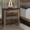 thumbnail image 2 of 2 Drawers Rustic Nightstand in Antique Multi-color, 2 of 5