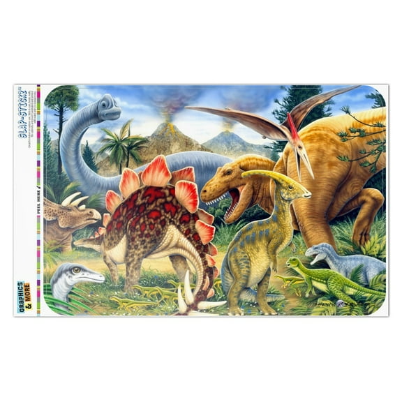Dinosaurs Jurassic Collage T-Rex Stegasaurus Home Business Office Sign