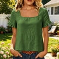 thumbnail image 2 of Tqcoqu Womens Summer Peplum Tops,Sqaure Neck Ruffle Sleeve Blouses Fit Flowy Shirts,Green Women's S-XXXL, 2 of 7