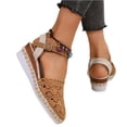 thumbnail image 6 of Norvail Closed Toe Wedge Sandals for Women Boho Lace Espadrilles Ankle Strap Buckle, Summer Beach Wedding Vacation Dress Shoes, 6 of 6