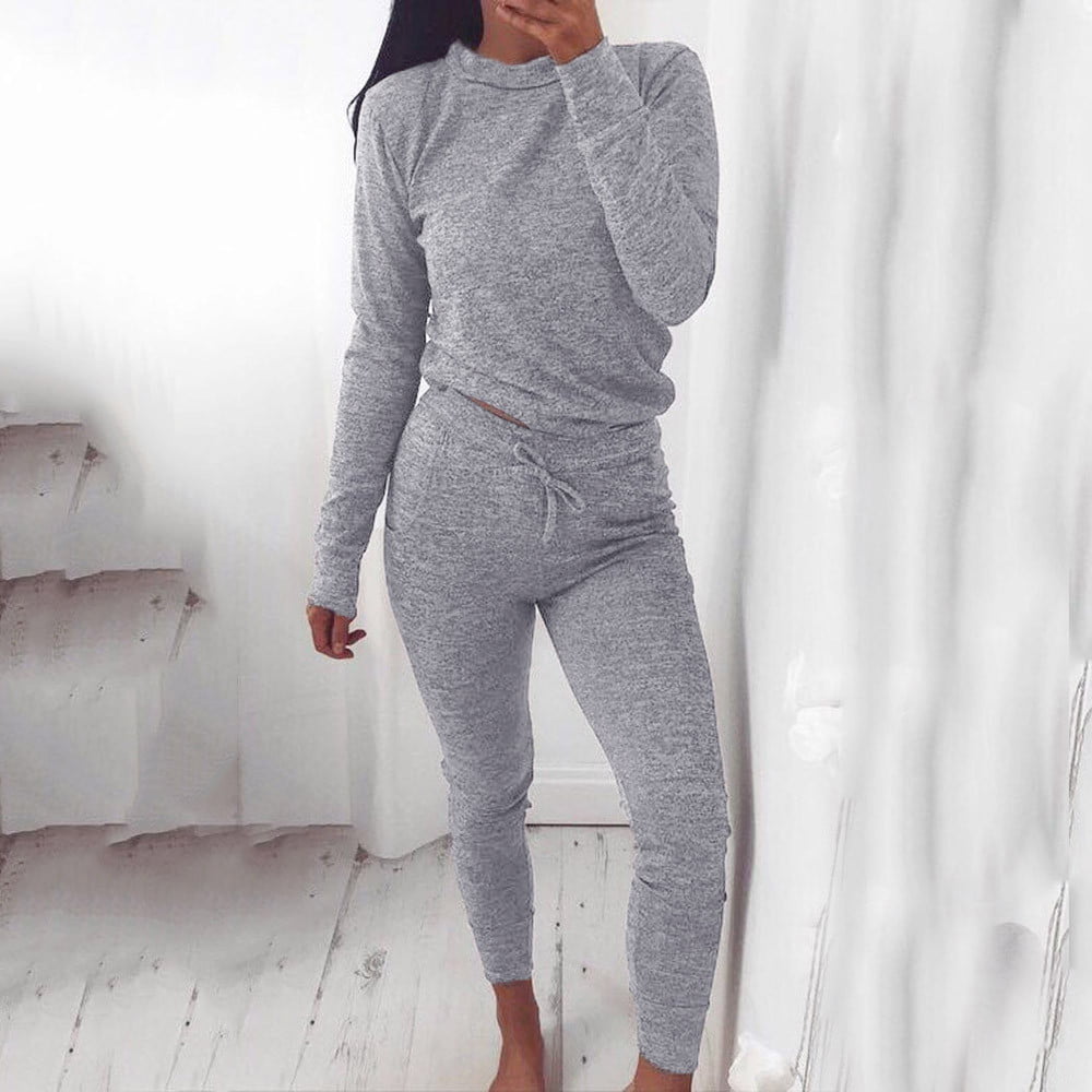 Details about   Womens Tracksuits Long Sleeve T Shirts Tops Pants Casual Pullover Set Casual 