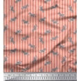 thumbnail image 1 of Soimoi Orange Velvet Fabric Stripe & Wild Animal Printed Fabric 1 Yard 58 Inch Wide, 1 of 1