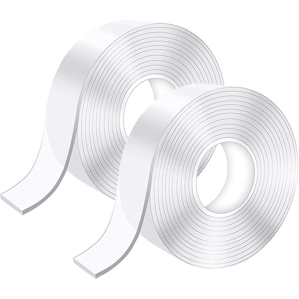 Cinta adhesiva de doble cara extrafuerte de 6M, nanocinta fina lavable transparente, cinta antideslizante extraíble sin rastro, gel reutilizable de doble cara para alfombras, hogar u oficina