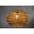 thumbnail image 3 of ELE Light & Decor Cone Rattan Pendant Light with Herringbone Weave in Brown, 3 of 14