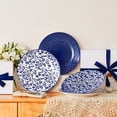 thumbnail image 6 of MALACASA Porcelain Dinner Plates Set of 4, 10.25-inch Blue Floral Dinner Plates, Microwave Dishwasher Safe, Series SELENE, 6 of 9