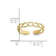 thumbnail image 5 of 14K Yellow Gold Ring Band Toe Open Hearts, Size 5, 5 of 5