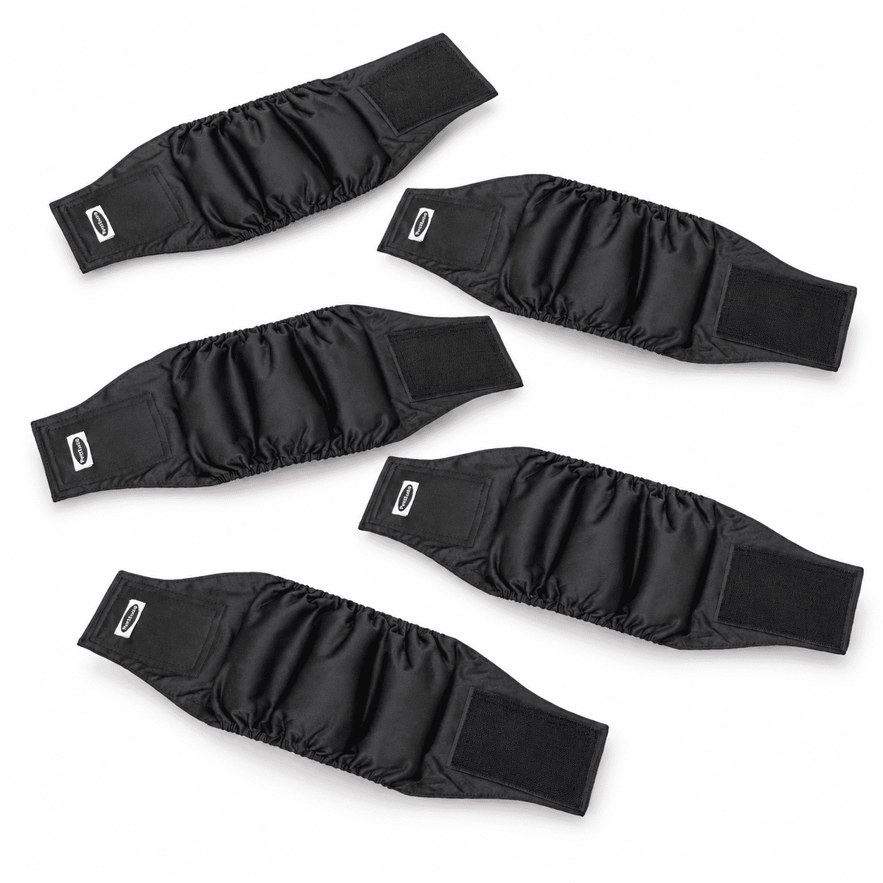 Black XX-Large 5 Pack Washable Reusable High Absorbing Male Dog Diapers