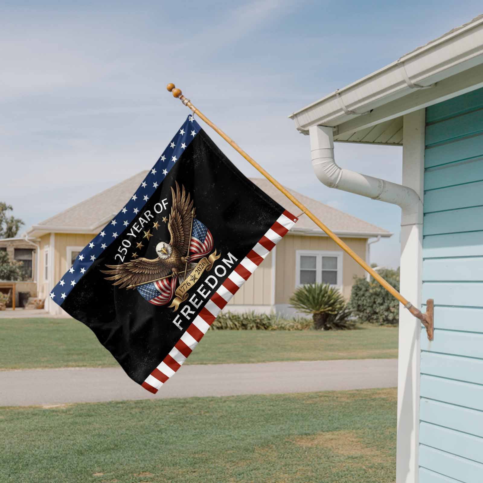 4th of July Flags for Outside 3x5 ft American Years Outdoor Flags Double Sided Grommets House Banner Patriotic Freedom Eagle USA Flag Patio Yard Flag for Outdoor Party Porch Independence Day