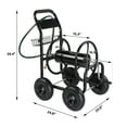 thumbnail image 2 of UBesGoo Iron Four Wheel Pipe Truck Garden Water Hose Reel Car w/ Dark Green Hose, Black, 2 of 8