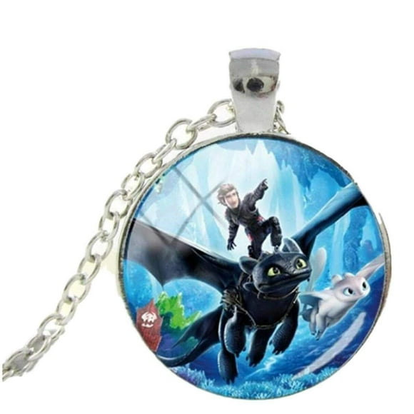 EC Trading Cartoon The King of Dragons Characters Glass Dome Pendant Necklace