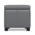 thumbnail image 5 of Dover 36" W Rectangle Storage Ottoman Bench in Stone Gray Faux Leather, 5 of 13