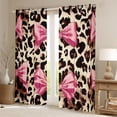 thumbnail image 2 of Homewish Cute Cartoon Bowtie Black Out Curtains,Cheetah Pattern Curtains Pack of 2 (42x63 Each),Pink Brown Beige Bedroom Curtains For Girl Kids,Luxury Bedroom Decor, 2 of 6