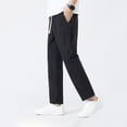 thumbnail image 2 of JTieacloth Mens Athletic Fit Pants Men's Fashionable Elastic Loose Pants Casual Ice Silk Elastic Straight Leg Pants Jogging Sports Pants Black, 2 of 6