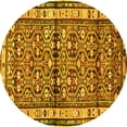 thumbnail image 1 of Ahgly Company Machine Washable Indoor Round Persian Yellow Traditional Area Rugs, 5' Round, 1 of 4