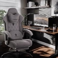 thumbnail image 2 of Dowinx Gaming Chair with Heated Massage Lumbar Support,Big and Tall Fabric Gaming Chairs for Adults with Footrest, Ergonomic Computer Game Chair with Poket Spring Cushions, 350lbs, Gray, 2 of 8