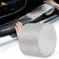thumbnail image 2 of Moldura de fibra de carbono transparente para umbral de coche, tira de parachoques, película para umbral de puerta, protectores antiarañazos, pegatina para coche, 2 of 5