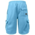thumbnail image 3 of J. METHOD Men’s Cargo Shorts Active Casual Comfy Workout Gym Elastic Drawstring Fleece Pockets Sweat Pants NEMP07 Light Blue L, 3 of 6