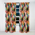 thumbnail image 3 of Designart "Vibrant Jungle Spectacle II" Geometric Blackout Modern Single Curtain, Geometric, 3 of 4