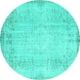 thumbnail image 1 of Ahgly Company Indoor Round Abstract Turquoise Blue Contemporary Area Rugs, 6' Round, 1 of 4