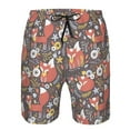 thumbnail image 3 of Disketp Men's Swim Trunks Hawaiian Breathable Surf Beach Swimsuits Mesh Lining Beach Shorts with Pockets-Foxes, 3 of 7
