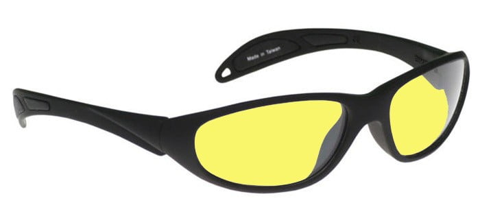 Night Driving Glasses with Yellow Poly Double Sided AR Coating Black Frame 