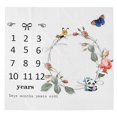 thumbnail image 1 of Floral Panda Pattern Baby Monthly Growth Photography Backdrop Cloth, 1 of 5