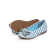thumbnail image 4 of New Girl Fab Kicks K-Millie-1 Stripe Canvas Zip Bow Ballerina Flat Size, 4 of 5