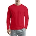 thumbnail image 2 of Hearthz Raglan Long Sleeve Men T Shirts Fall Solid Color Crewneck Mens Baseball Shirt, 2 of 6