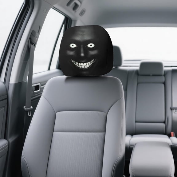 MMJ Car Seat Covers Funny Print Headrest Protector Set of 2 Universal Auto Accessory 14.17x6.69in
