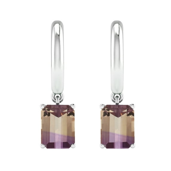 Sterling Silver with Natural Ametrine Dangle Earrings