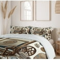 thumbnail image 4 of Ambesonne Traditional Duvet Cover Set, Oriental Ethno Artwork, Calking, Umber Dark Teal Ivory, 4 of 6