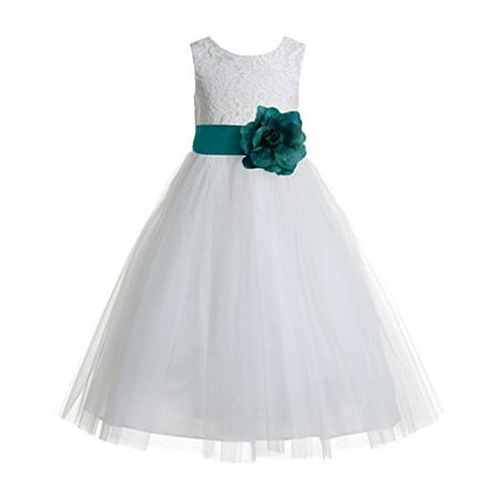 

Ekidsbridal Floral Lace Heart Cutout Ivory Flower Girl Dresses Junior Bridesmaid Wedding Reception Gown 172T 6
