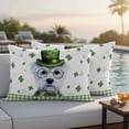 thumbnail image 4 of St. Patrick's Day Outdoor Waterproof Pillow Covers, Cute Puppy Shamrock Hat Dog Green Plaid Decorative Rectangle Throw Pillowcase Sofa Cushion Sham for Patio/Couch/Chair, 20"x12" 2 Pack, 4 of 8