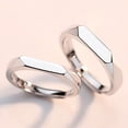 thumbnail image 1 of Anillo de pareja de plata esterlina S925, moda simple, creativo, diamante liso, anillo para hombres y mujeres, 1 of 5