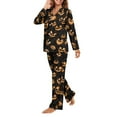 thumbnail image 2 of SEANATIVE Halloween Ghost Button Up Pajamas Orange Pajama Party Pajamas for Women Size 3XL Long Sleeve Top and Pants Loungewear 2 PCS Women's Novelty Print Pajamas Set, 2 of 7