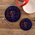 thumbnail image 2 of Colorful Lion Head Pot Holders Trivets Set of 2 Cotton Hot Pads Mats for Hot Dishes Pots Pans Kitchen Cooking 7" 9.5", 2 of 7