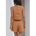 thumbnail image 4 of EASYBRAUS Women Linen Blend Sleeveless Vest and Shorts Set Summer 2025 Casual 2 Piece Outfit S-XXL, 4 of 5