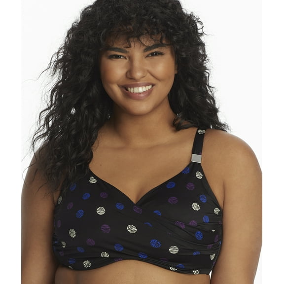 Miraclesuit Womens Spot Surplice Underwire Bikini Top Style-6533005 Swimsuit