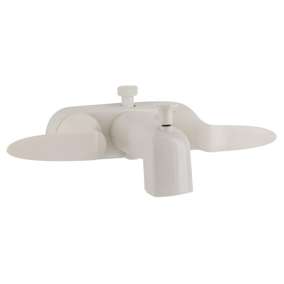 PF223261 Faucet 4" Tub W/Shower D-Spud White 2-Lever Handle