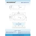 thumbnail image 4 of Woodbridge 67" Acrylic Freestanding Bathtub Contemporary Soaking Tub with Chrome Overflow and Drain,White Tub, 4 of 5