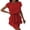 Red, variant on RYKJLWY Summer Dresses for Women 2024 Women's Loose Peplum Short Sleeved Double Layer Dress Casual Dresses White Dresses (Khaki,M)